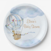 ベビーアニマルズホットエアバルーン赤ちゃんシャワー ペーパープレート (正面)