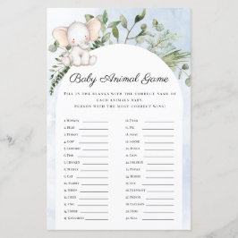 ベビーアニマルズボーイブルーエレファントベビーシャワーゲーム