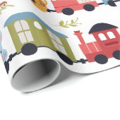 ベビーアニマルトレイン ラッピングペーパー (ロールコーナー)