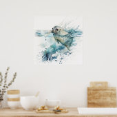 ベビーアニマルプリント子供部屋かわいいシールポスター ポスター (キッチン)