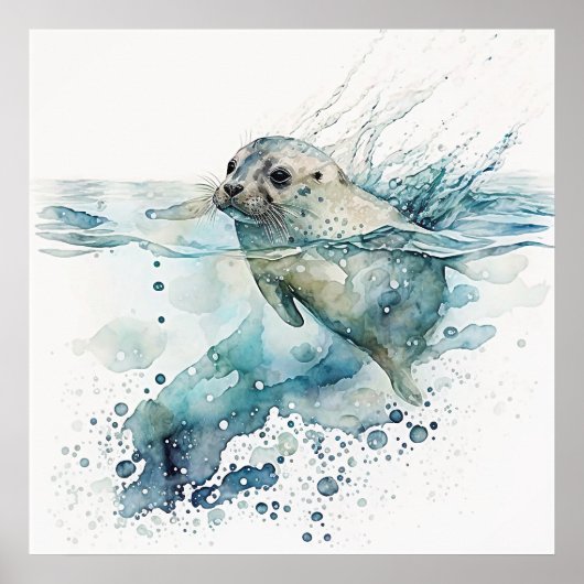 ベビーアニマルプリント子供部屋かわいいシールポスター ポスター (正面)