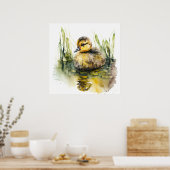 ベビーアニマルプリント子供部屋かわいいダックのポスター ポスター (キッチン)