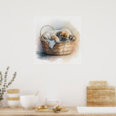 ベビーアニマルプリント子供部屋かわいい犬のポスター ポスター (キッチン)