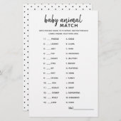 ベビーアニマルマッチミニマリスト赤ちゃんシャワーゲーム (正面/裏面)