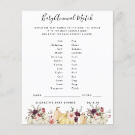 ベビーアニマルマッチ |赤ちゃんシャワーゲーム