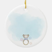 ベビーアニマルラトルベビー初めてのクリスマス セラミックオーナメント (裏面)