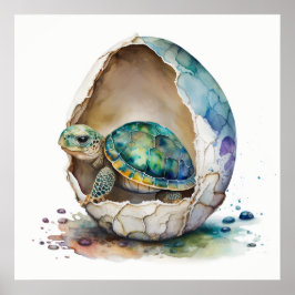 ベビーアニマル子供部屋かわいい亀のポスター ポスター