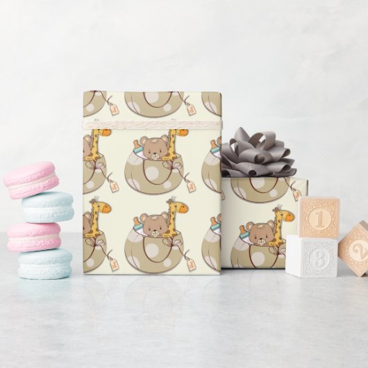ベビーアニマル赤ちゃんシャワー ラッピングペーパー (ベビーシャワー)