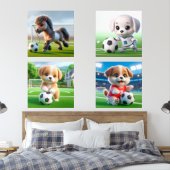 ベビーアニマル遊ズのサッカーのウォールアートセット (寝室)