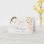 ベビーアニマル顔マスクサンキューカード カード (黄色い花)