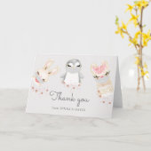 ベビーアニマル顔マスクサンキューカード カード (黄色い花)