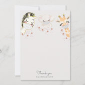 ベビーアニマル顔マスクベビーシャワーサンキューカード サンキューカード (正面)