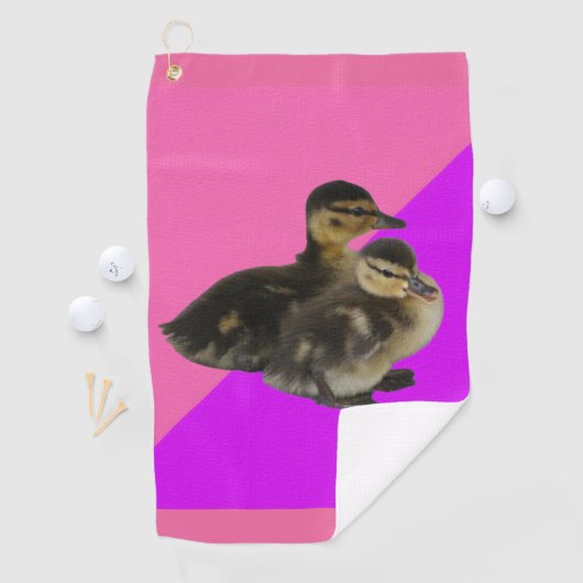 ベビーアヒルのピンクのラズベリーと紫のソベット ゴルフタオル (インサイチュ)