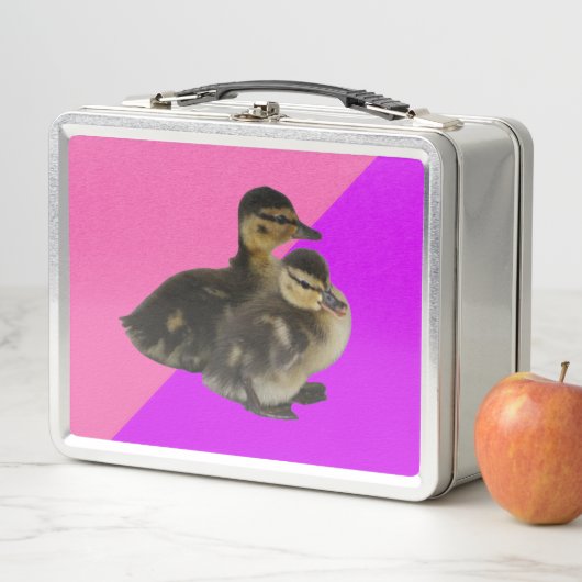 ベビーアヒルのピンクのラズベリーと紫のソベット メタルランチボックス (インサイチュ)