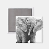 ベビーアフリカゾウ磁石 マグネット (正面/裏面)