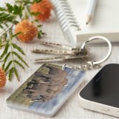 ベビーアフリカゾウ（家族） キーホルダー (正面右)