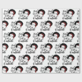 ベビーアフロ女性のプライドSanta Hatの外は寒い ラッピングペーパー (フラット)