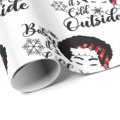 ベビーアフロ女性のプライドSanta Hatの外は寒い ラッピングペーパー (ロールコーナー)