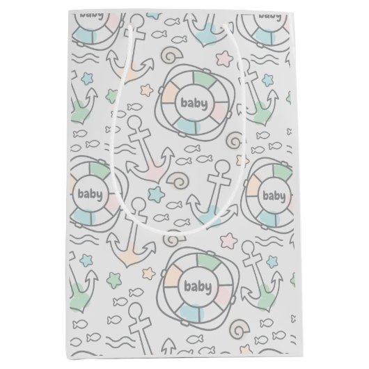 ベビーアホイ航海のベビー抱き枕 ミディアムペーパーバッグ (正面)