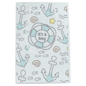 ベビーアホイ航海の男の赤ちゃん抱き枕 ミディアムペーパーバッグ (正面)