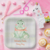 ベビーアリゲーターウェルカム男の赤ちゃん ペーパープレート (パーティー)