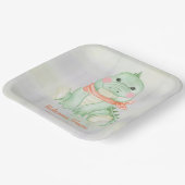 ベビーアリゲーターウェルカム男の赤ちゃん ペーパープレート (傾斜あり)