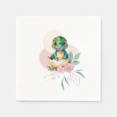 ベビーアリゲーターハッチングフローラベビーシャワー スタンダードカクテルナプキン (正面)