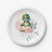 ベビーアリゲーターハッチングフローラベビーシャワー ペーパープレート (正面)