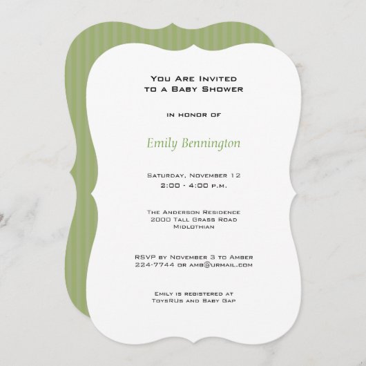 ベビーアリゲーターベビーシャワー招待状 招待状 (正面/裏面)