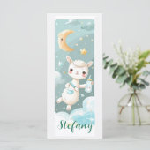 ベビーアルパカ水の色ブックマーパーソナライズされたク カード (スタンド正面)