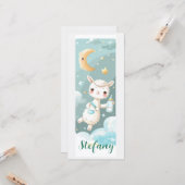 ベビーアルパカ水の色ブックマーパーソナライズされたク カード (正面/裏面インサイチュ)