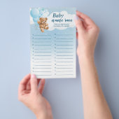 ベビーアルファベットネームレースブルーベアーベビーシャワーゲーム チラシ (ハンドル)