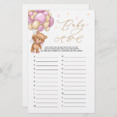 ベビーアルファベットABCゲームテディベア赤ちゃんシャワー (正面/裏面)