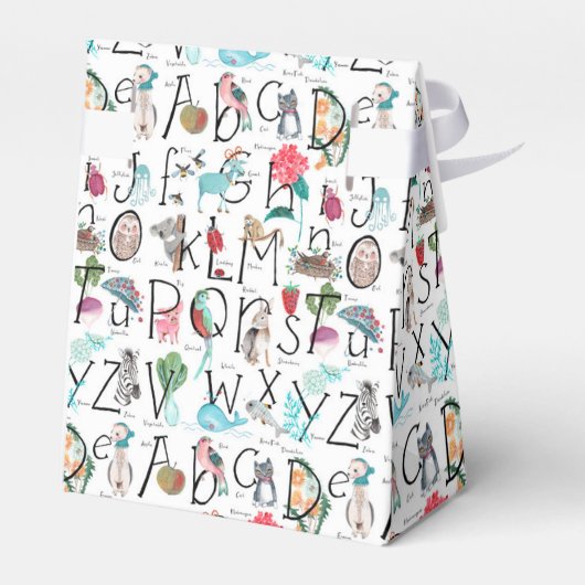 ベビーアルファベットABCベビーシャワー招待状 フェイバーボックス (裏面サイド)