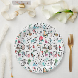 ベビーアルファベットABCベビーシャワー招待状 ペーパープレート