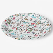 ベビーアルファベットABCベビーシャワー招待状 ペーパープレート (アングル)