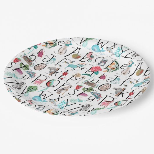 ベビーアルファベットABCベビーシャワー招待状 ペーパープレート (アングル)