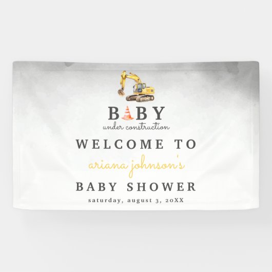 ベビーアンダー建築ベビーシャワーウェルカムヤード 横断幕 (横)