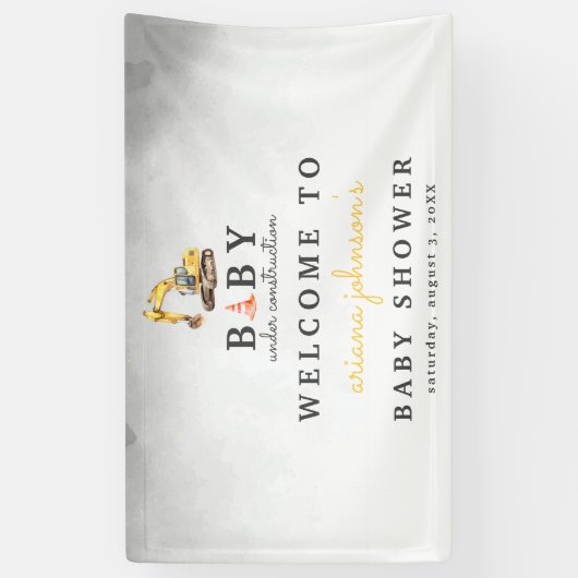 ベビーアンダー建築ベビーシャワーウェルカムヤード 横断幕 (縦)