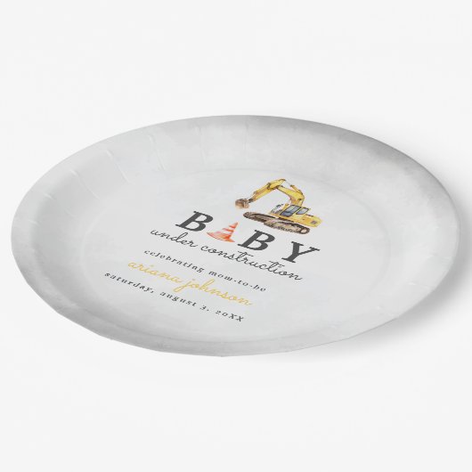 ベビーアンダー建築ボーイベビーシャワー ペーパープレート (アングル)