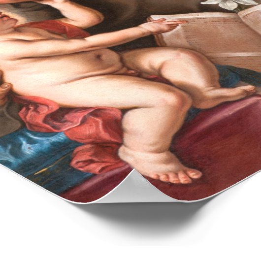 ベビーイエスとパドアの聖アンソニー ポスター (角)