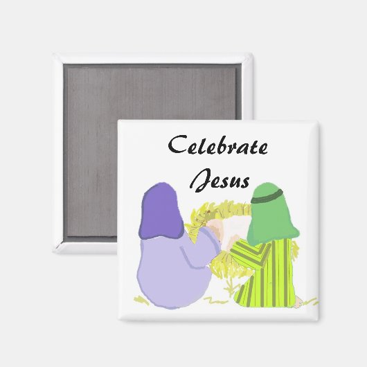 ベビーイエスとマリアとヨセフ マグネット (正面/裏面)