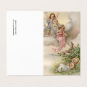 ベビーイエスと天使カトリック葬儀聖カード 名刺 (外部フラット)