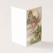 ベビーイエスと天使カトリック葬儀聖カード 名刺 (外部)