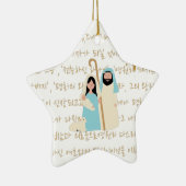 ベビーイエスと韓国の聖なる書物、 経典クリスマス セラミックオーナメント (右)