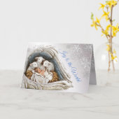 ベビーイエスの司祭の聖降誕祭 カード (黄色い花)