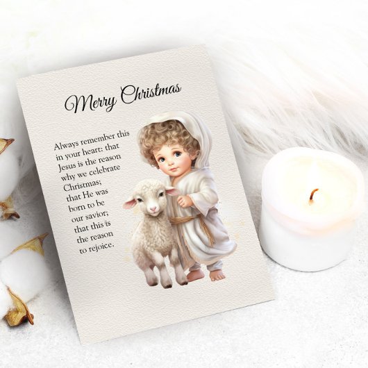 ベビーイエスアンドラムイラストレーション シーズンポストカード