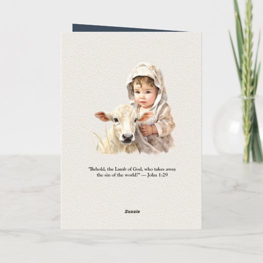 ベビーイエスイラストレーションメリークリスマス 箔シーズンカード (裏面)