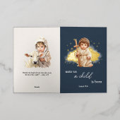 ベビーイエスイラストレーションメリークリスマス 箔シーズンカード (外側レイダウン)