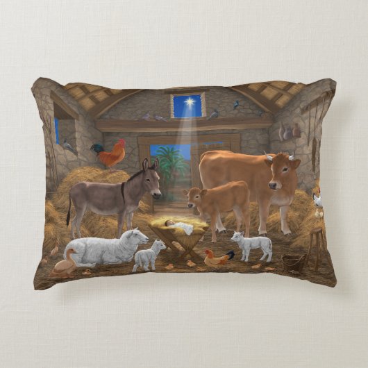 ベビーイエスマンガーホーリーナイトクリスマス出生 アクセントクッション (正面)